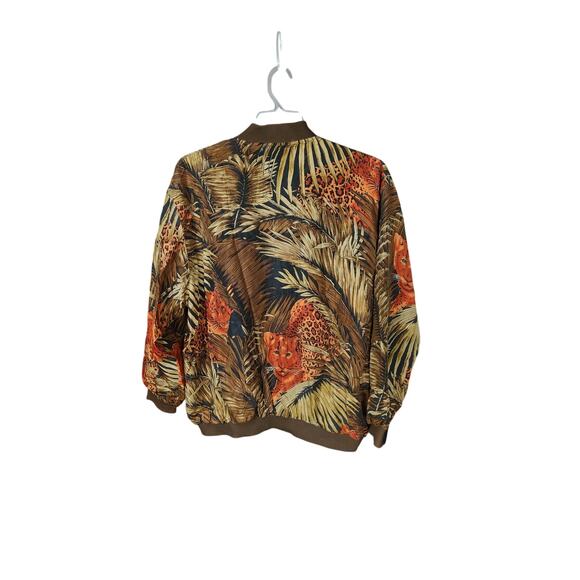 Vintage Atlantic Beach Jungle Print Silk Jacket women's XL - Picture 2 of 3